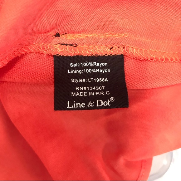 Line & Dot Coral Orange Off Shoulder Blouse - Picture 7 of 8